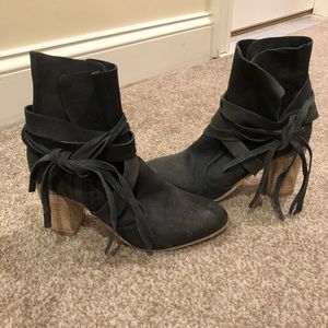 Free people black leather boots